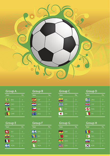 soccer championship 2014 flags - world cup stock illustrations