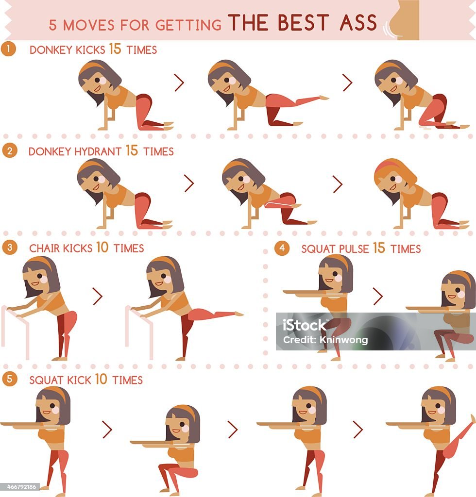 Five Move for getting the best ass 2015 stock vector