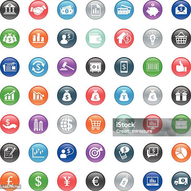 Finance Icons Stock Illustration - Download Image Now - 2015, Adult, Arrow Symbol