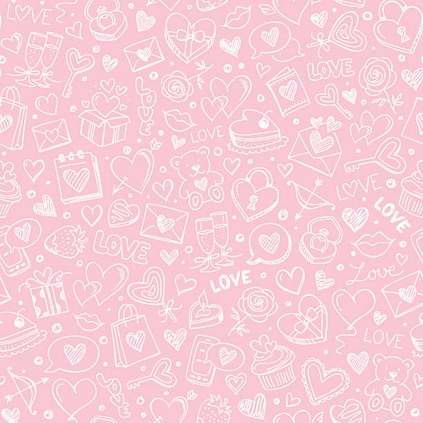 illustrazioni stock, clip art, cartoni animati e icone di tendenza di pattern senza bordi - candy heart illustrations