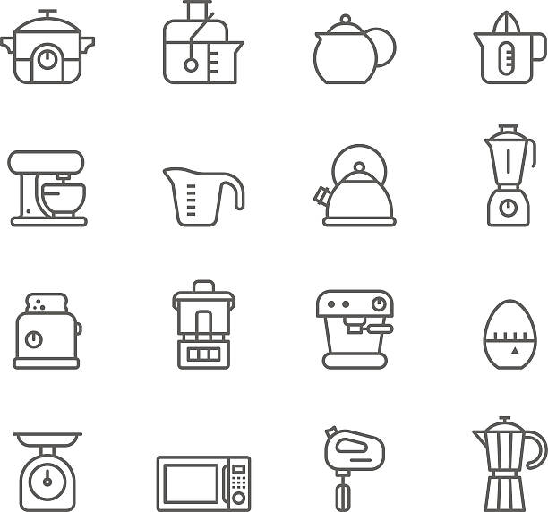 Icon Set, Kitchen Icon Set, Kitchen items on white background, made in adobe Illustrator (vector) dry measure stock illustrations