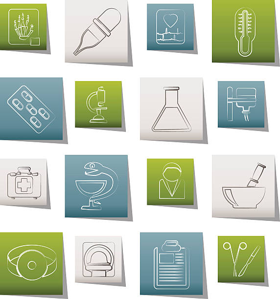 Healthcare and Medicine icons Healthcare and Medicine icons - vector icon set x ray results stock illustrations