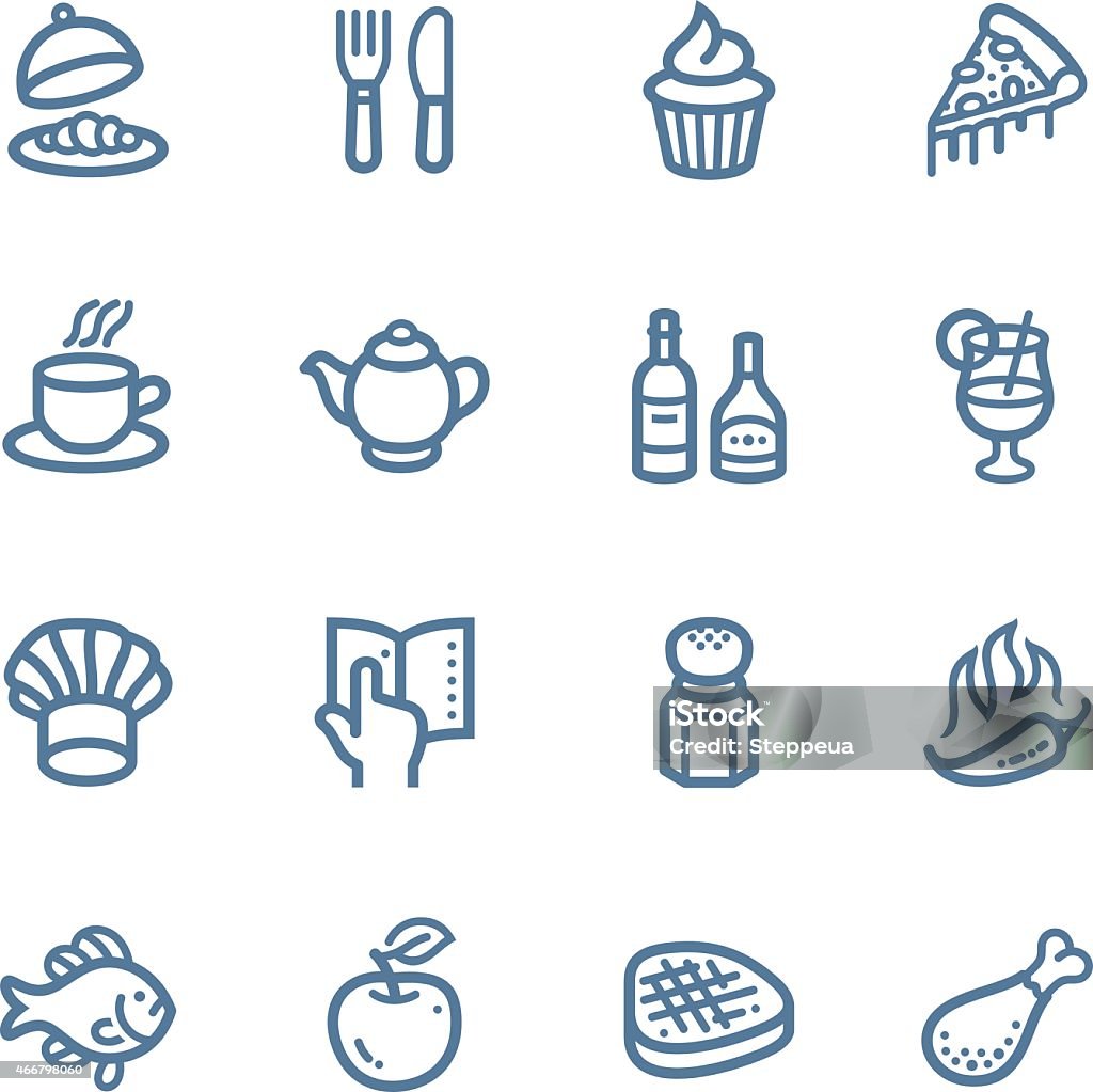Restaurant Line icons Vector Line icons set. One icon consists of a single object. Files included: Vector EPS 8, HD JPEG 3000 x 3000 px Salt Shaker stock vector