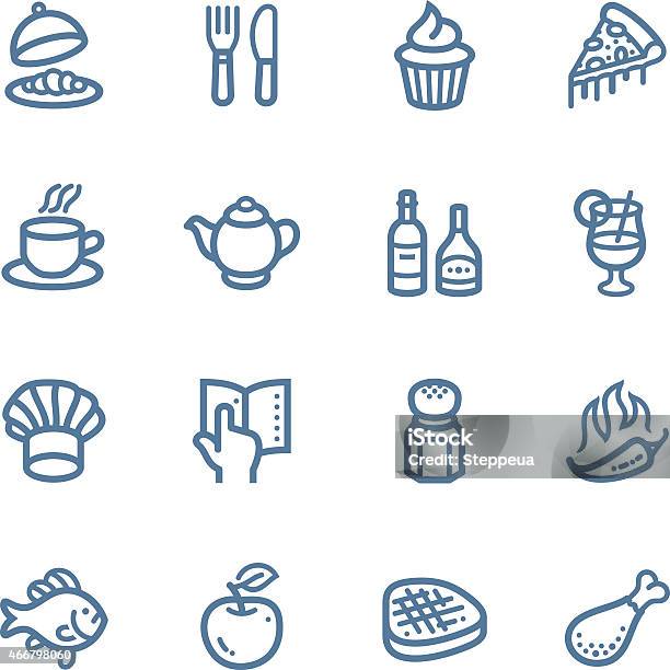 Restaurant Line Icons Stock Illustration - Download Image Now - Salt Shaker, Icon Symbol, Chicken Drumstick