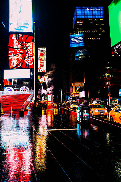 istock Times Square. Theater District. Electronic Billboard. Yellow Cabs 466798220