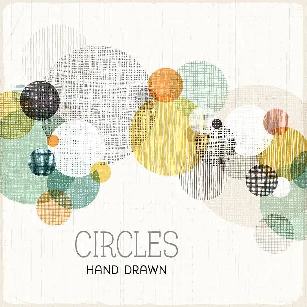 Vector illustration of Hand Drawn Circles Background