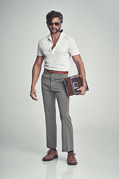 istock Stepping out with his tunes - 70s style! 466801414