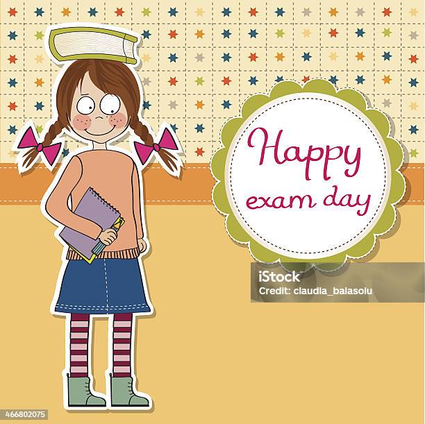 Funny Young Student Girl Before Exam Stock Illustration - Download Image  Now - Adult, Backgrounds, Book - iStock
