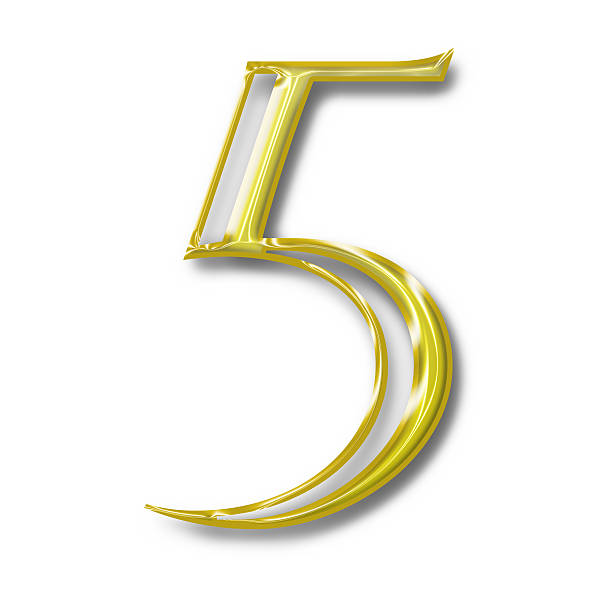 istock Figure five in gold color 466807848