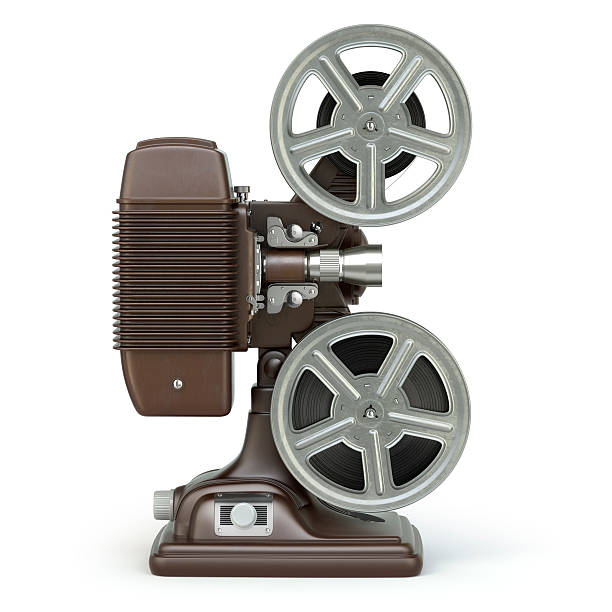 Vintage film movie projector isolated on white. Vintage film movie projector isolated on white. 3d vintage movie projector stock pictures, royalty-free photos & images