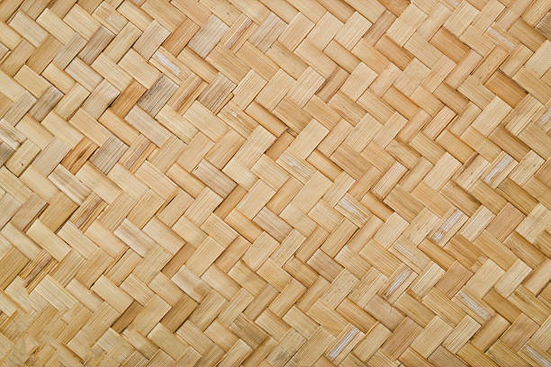 istock Woven rattan with natural patterns, vintage wall. 466811694