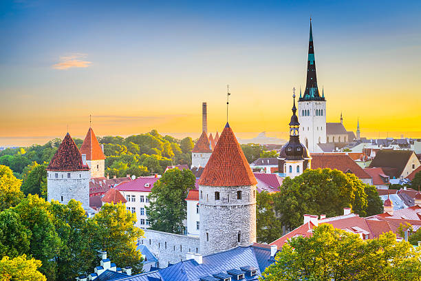 istock Bright skyline over the town of Tallinn 466812118