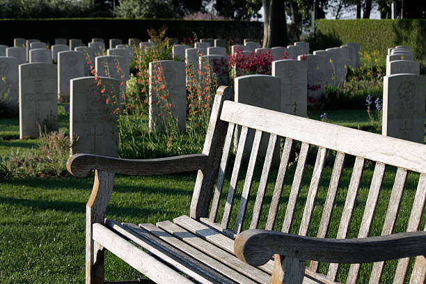 Bench in the Moro River Canadian War Cemetery