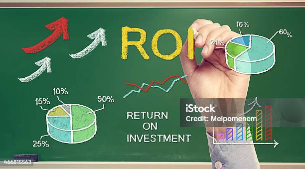 Hand Drawing Roi Stock Photo - Download Image Now - Arrival, Bar Graph, Brainstorming