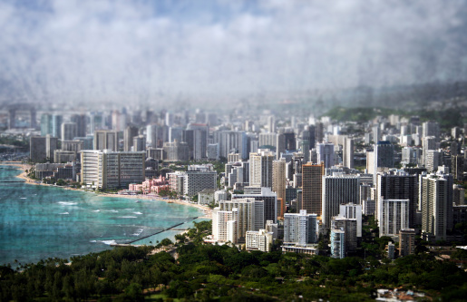 grunged image of Honolulu, HI
