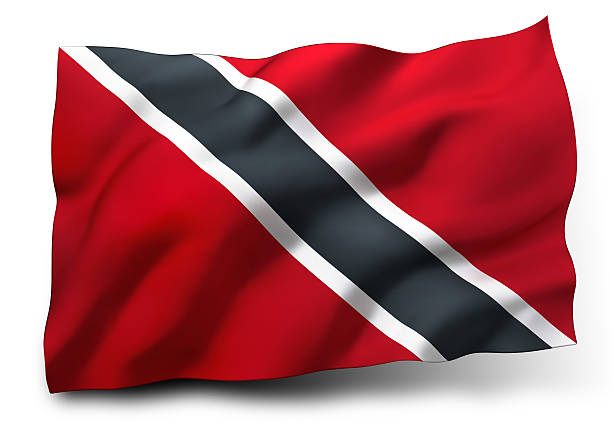Flag of Trinidad and Tobago Waving flag of Trinidad and Tobago isolated on white background trinidad tobago map stock pictures, royalty-free photos & images
