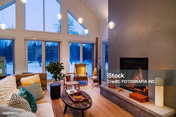 Collingwood Cottage Open Concept Interior Stock Photo - Download Image Now - Cottage, Indoors, Living Room