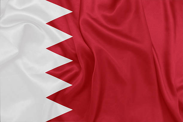 Bahrain - Waving national flag on silk texture
