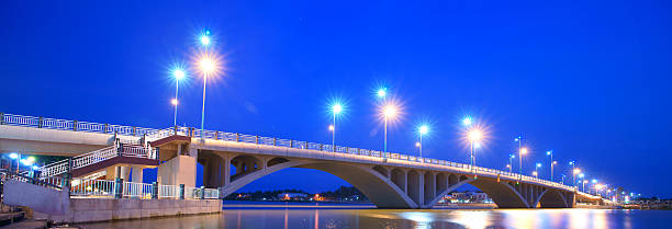 istock Bridge over Ham Luong River in BenTre at night 466825218