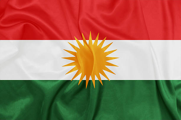 Kurdistan  - Waving national flag on silk texture
