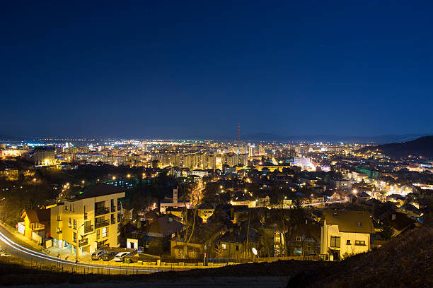 istock night cityscape at Brasov 466825764