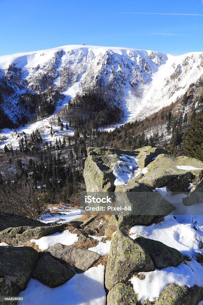 Snowy mountains of Vosges The massif of Vosges in winter 2015 Stock Photo