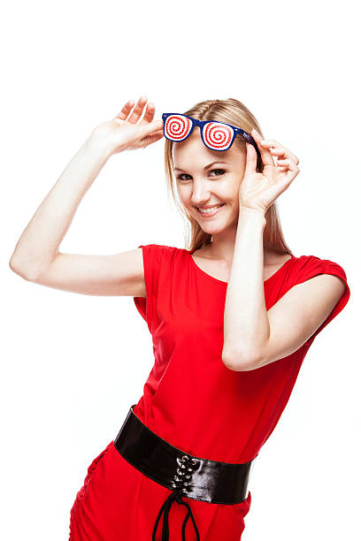 istock party girl in funny glasses 466829524