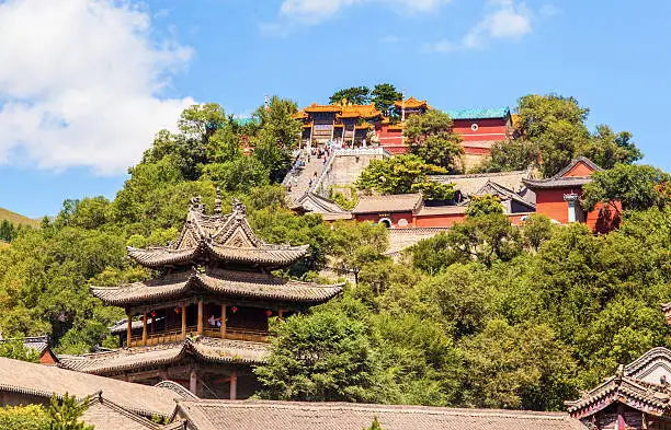 Photo of Wutaishan(Mount Wutai) scene-Look up Buddha top(Pusa Ding) temple