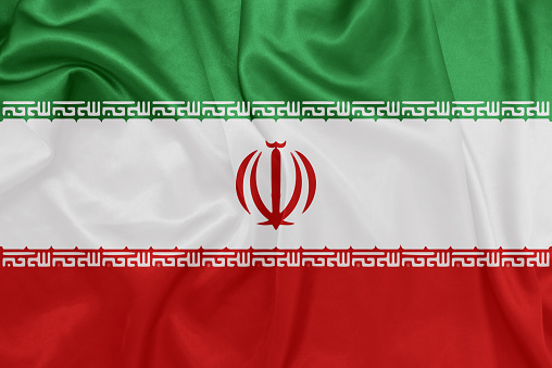 Iran  - Waving national flag on silk texture