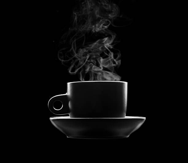 istock Cup of hot beverage on black 466830612