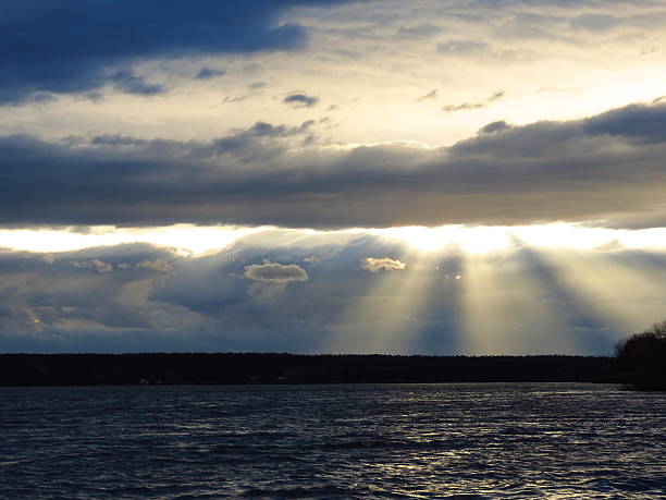 istock landscape, beautiful clouds over the pond 466830838