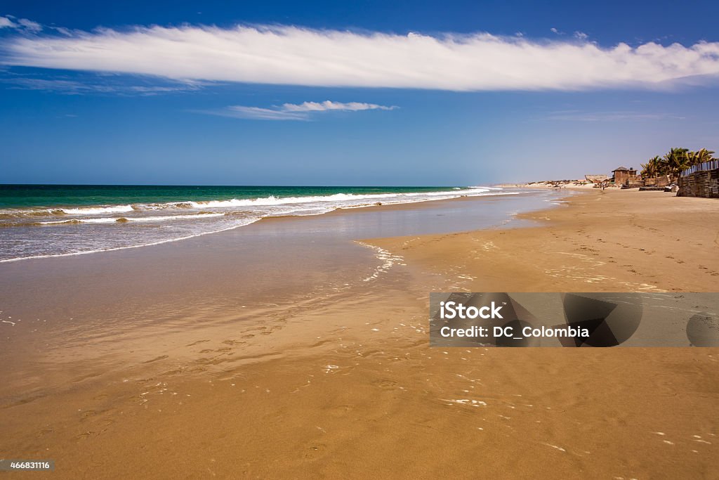 Idyllic Beach in Mancora, Peru View of the beautiful beach in Mancora, Peru Máncora - Peru Stock Photo