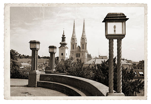 istock Vintage photo Panoramic Zagreb 466831430