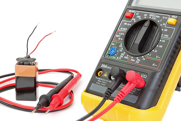 istock Electrical multimeter to check the resistance. On a white backgr 466831533