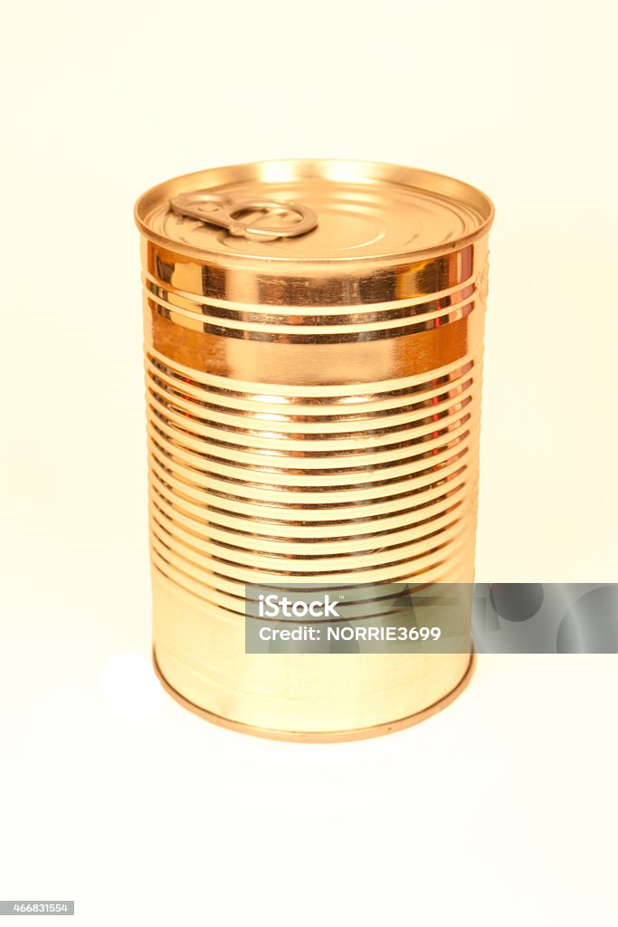 Mystery Food A tin/can of unbranded food without the label. 2015 Stock Photo