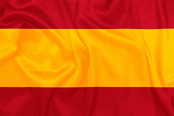 Spain - Waving national flag on silk texture