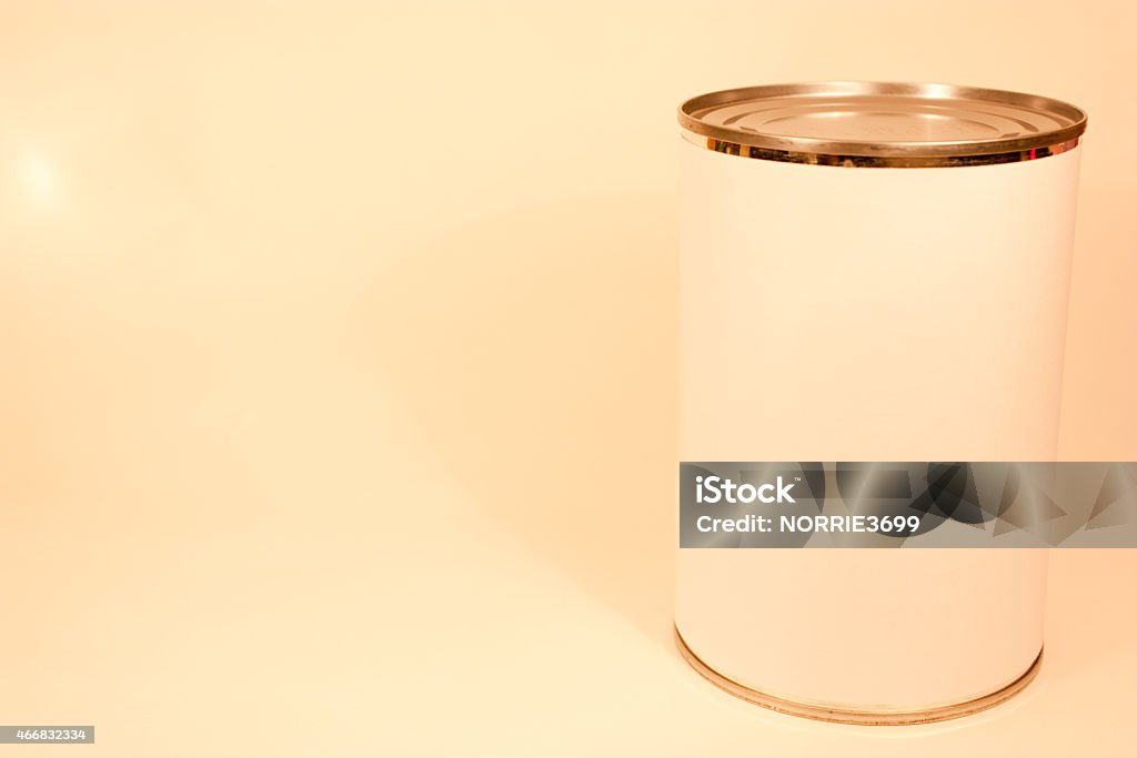 Unbranded Food A tin / can of unbranded food, with a blank label. 2015 Stock Photo