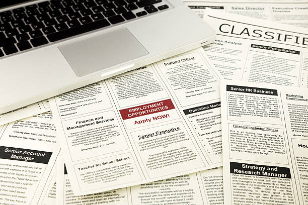 istock Newspaper with advertisements and classifieds ads 466833769