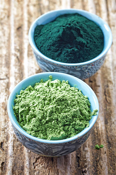 istock bowl of spirulina algae and wheat sprout powder 466834590
