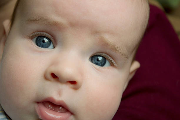 Baby Face Close Up Stock Photo - Download Image Now - 2-5 Months