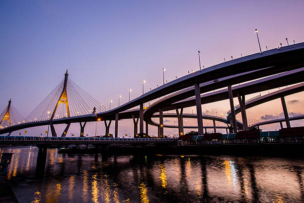 istock Night Scene Bhumibol Bridge, Bangkok, Thailand 466837552