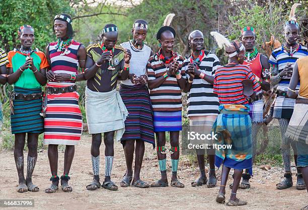 Boys And Girls At The Traditional Evangaty Ceremony Turmi Ethiopia Stock Photo - Download Image Now