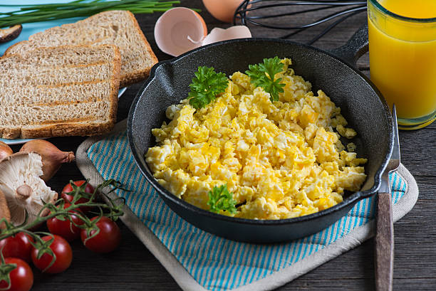istock eating healthy breakfast,scrambled egg with wholegrain toast and 466838148