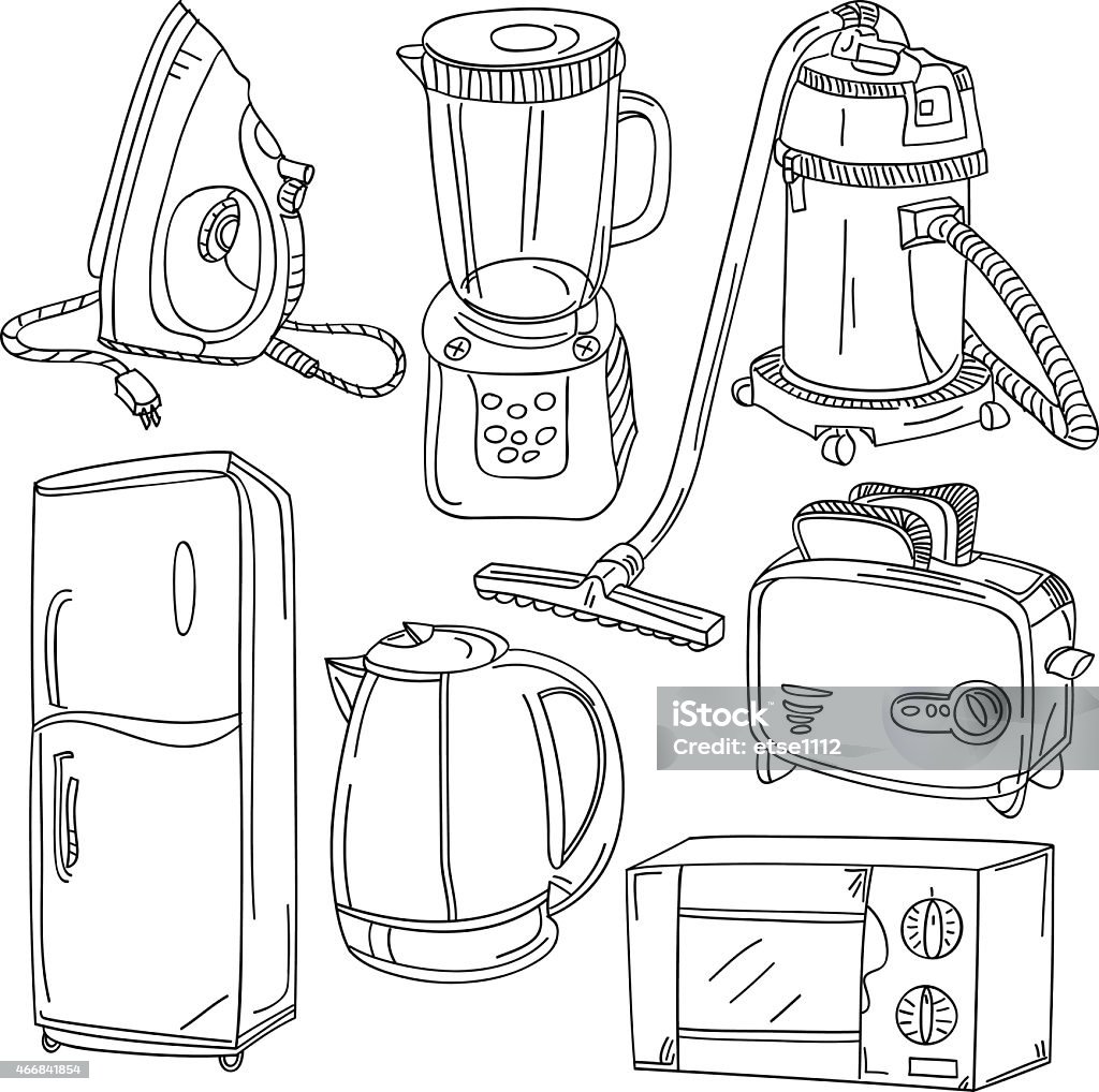 Home Electric Appliances http://dl.dropbox.com/u/38148230/LB11.jpg Doodle stock vector