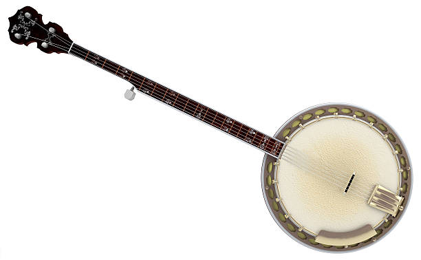 Isolated Banjo Traditional musical instrument in American popular music on a white background. musical instrument photos stock pictures, royalty-free photos & images