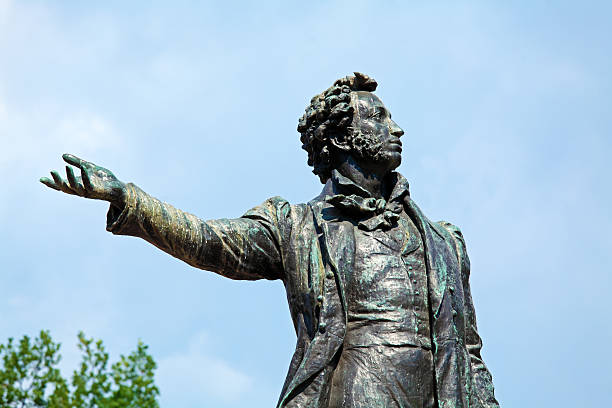 Famous Poet Alexander Pushkin Statue, Saint Petersburg Famous Poet Alexander Pushkin Statue near Russian Art Museum, Saint PetersburgFamous Poet Alexander Pushkin Statue near Russian Art Museum, Saint Petersburg pushkin st petersburg stock pictures, royalty-free photos & images