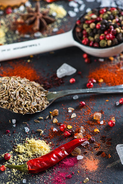 istock Spice selection from all around the world, on black background 466844660