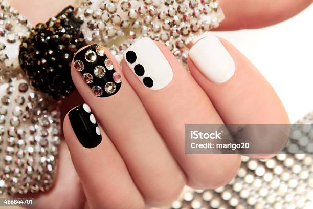 Manicure On Short Nails Stock Photo - Download Image Now - Artificial Nail, Elegance, Fashion