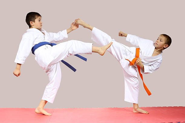 istock In karategi boys are beating kicks on the mats 466847988