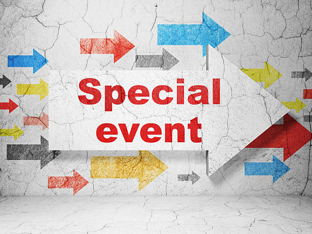 istock Finance concept: arrow with Special Event on grunge wall background 466849341